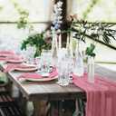 10 Pack Cheesecloth Table Runner 20 x 120 inch Long Boho Gauze Table Runners 10FT Semi Sheer Table Runner for Wedding Decor, Baby Shower, Birthday Party, Banquet (Dusty Rose)
