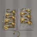 Gold Shower Curtain Hooks Rings, ZESLMG Decorative Shower Curtain Hooks for Bathroom, Rust Proof Shower Curtain Rings Hangers for Shower Curtain Rod,Set of 12 Metal Glossy Round Design