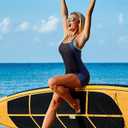 beautyin Swimsuit Women Boyleg One Piece Water Aerobic Competitive Bathing Suit (Black) M