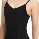 WYHDY Women Camisole Ballet Leotard for Dance Round Neck, Full Front Lining, Lace Bow Back, S