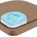 Nordjager D-Shaped Chair Cushions, 2" Thick Dining Chair Pads with Ties and Removable, Machine-Washable Cover, 17" x 16", Set of 2, Brown