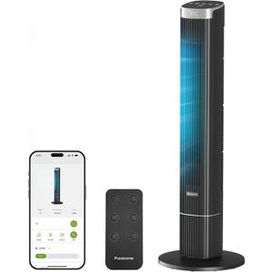 42” Tower Fan for Home Bedroom, WiFi, 25dB Ultra-Quiet, Black