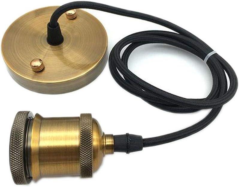 Black Ceiling Rose Vintage Pendant Light Fitting Modern Retro Industrial Style E27 Lamp Holder (Gold Bronze)