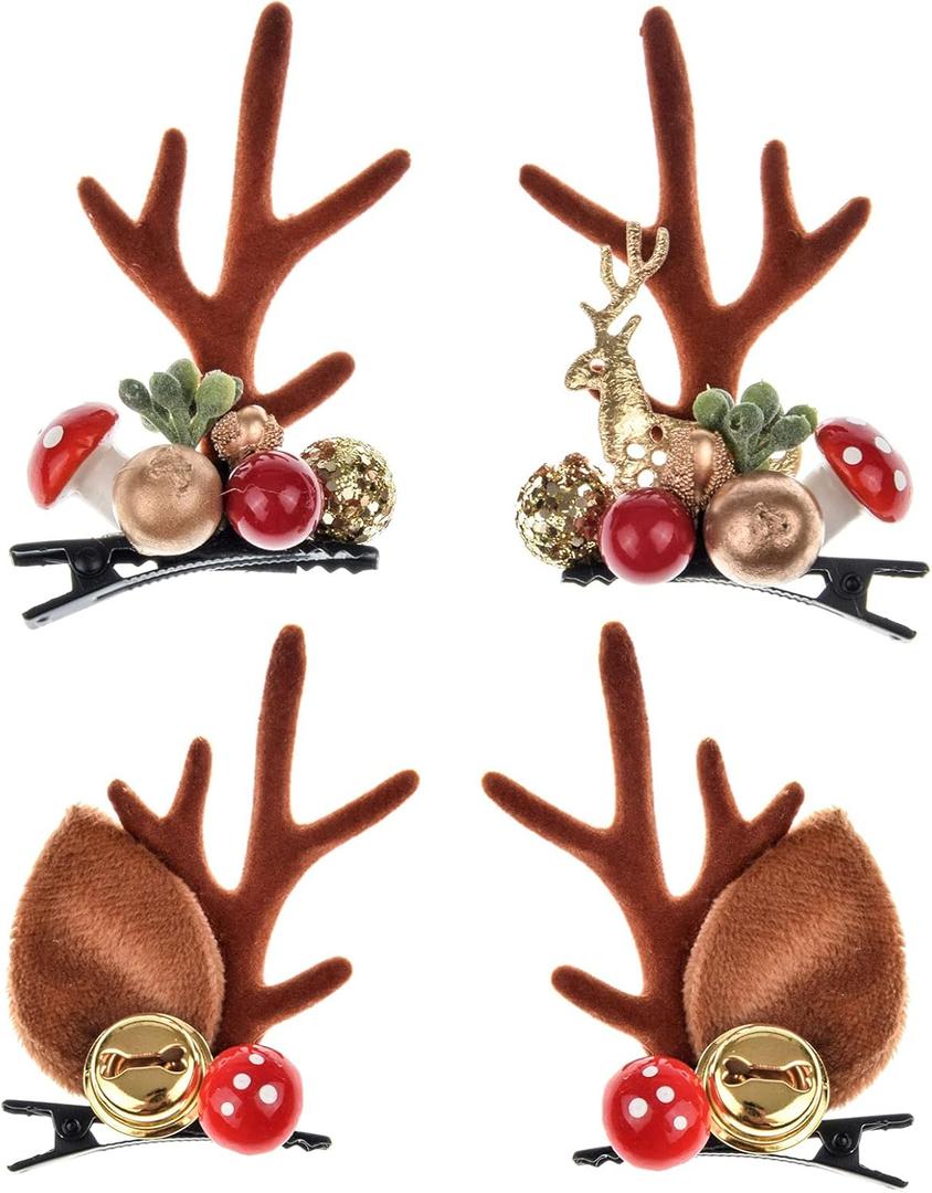 TOECWEGR Christmas Reindeer Antlers Headband Hair Clips Hair Hoop Holiday Beauty Headdress