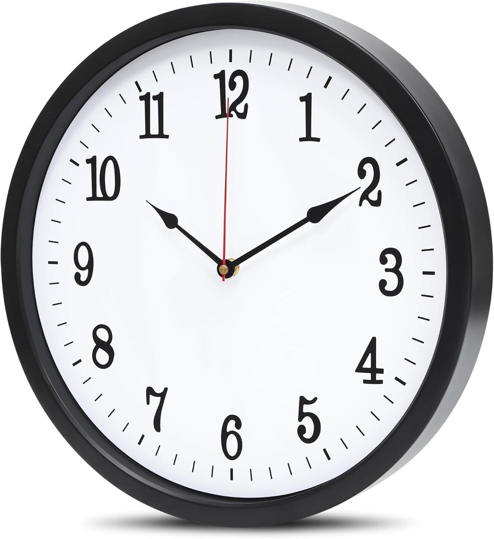 Metal Wall Clock, 10 Inch Indoor Outdoor Non Ticking Silent Modern Wall Clock, Easy-to-Read Large Numbers, Retro Wall Clocks for Living Room, Kitchen, Patio, Office, Bedroom Decor
