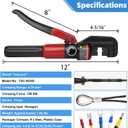 Upgraded Hydraulic Crimping Tool for 1/8" 3/16" Stainless Steel Cable Railing Kits, Hand Hydraulic Crimper with Return Spring, Reinforced Unbreakable Head and 9 Pairs Black Oxide Coated Dies