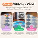 MioTetto Baby Play Mat, Soft Foam Floor Tiles for Kids. Adjustable Interlocking Foam Tiles, Fits with 74x74 Playpen Baby mat for Crawling & Development, Safe & Non-Toxic Playmat for Babies 6-12 Months, 36 Tiles