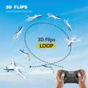 4DRC Remote Control Airplane for Kids Boys Adults, G2 Remote Control Plane Jet for Beginners Adult, Ready to Fly Airplane with One Key Aerobatic LED Light, RC Plane for Kids, 2 Battery
