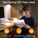 15W LED Desk Lamp with USB Charging Ports Dimmable Table Lamp with 3 Color Temps, 5 Brightness, 4 Timers, Flexible Gooseneck Light with Base, Eye-Caring Reading Light for Home Office, Bedroom, Study