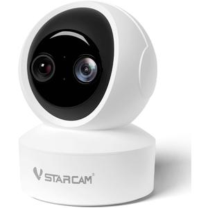 VSTARCAM Security Camera Indoor, Dual Cameras, 2K QHD Security Camera with 10 Zoom, 360 Camera, Baby Monitor, Pet Camera, Human/Pet Detection, AI Tracking, 2.4G Wi-Fi, 2-Way Audio, Plug in 08
