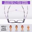 6 Pack Fashion Reading Glasses for Women Men Blue Light Blocking Oversized Square Readers with Spring Hinge