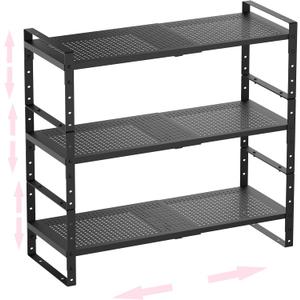 Multi-Functional Metal Shoe Rack, Space-Saving, Perfect for Entryway, Closet, Bathroom, etc. - Sturdy and Durable, High Weight Capacity3PACKS/Black/Large