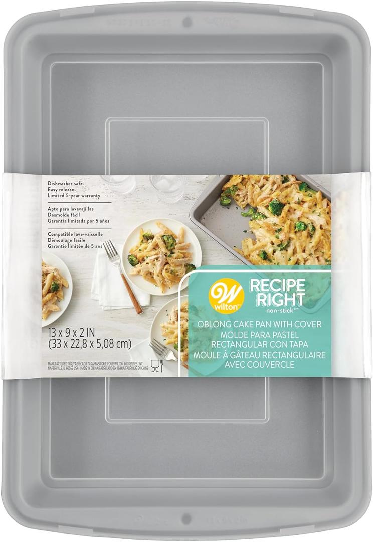 Wilton Recipe Right Non-Stick Baking Pan with Lid, 9 x 13-Inch, Steel