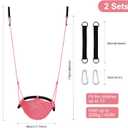 JKsmart 2 Pack Kids Swing Seat, Heavy Duty Rope Play Secure Children Swing Set, Toddler Swing Chair for Outdoor/Indoor/Playground/Home/Tree, with Snap Hooks and Swing Straps,440 lbs Capacity,Pink