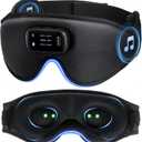 LC-dolida Pro Bluetooth Sleep Mask with White Noise & 3 Lights, Sleep Headphones with Upgrade Chip & Hi-Fi Sound, 3D Zero-Pressure Design for Side Sleepers, Total Blackout Soft Sleep Eye Mask, Black