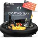 Premium Floating Drink Holder for Pool, Hot Tub Accessories for Adults - Holds Up to 50 LBS - Fun Swimming Pool Accessories for Adults, Cool and Unique Drink Floaties (Black)
