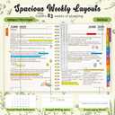 2 x Jun 2025-Dec 2026 Academic Monthly Weekly Daily Planner for School, 19 Months Calendar 25-26 Planning Book with Colorful Tabs, 8.5" x 11" Mid Year College Organizer for Student Teacher (Beige)