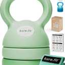 Adjustable Kettlebell | 5 lb - 12 lb | Kettlebell Weights Set for Home Gym | Full-Body Workouts, Strength Training, Weight Loss | Fabric Booty Band | Beginners & Women (Sage)