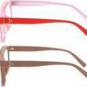 REAVEE 2 Pack Oversized Reading Glasses for Women Men Blue Light Blocking, Ladies Stylish Retro Square Large Computer Readers (Red/Coffee 2.25x)
