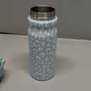 BJPKPK Insulated Water Bottle 18oz Stainless Steel Water Bottles With Straw And Carry Handle Double Wall Metal Thermo,Light Blue Leopard