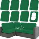 hyha Waterproof Outdoor Cushion Covers for Patio Furniture, Stretch Patio Chair Cushion Slipcovers, Coated UV Resistant Replacement Seat Covers, Solid Color (Green, 8PC)