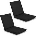 BestComfort Set of 2 Folding Floor Chair - 6-Position Adjustable Meditation Chair for Reading, TV Watching, Portable Floor Seat Lounge Sofa for Kids, Teens, Adults, Black