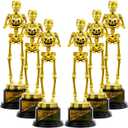 JOYIN Halloween Trophy Best Costume Skeleton 10.6x3.2, 2/6PCS Awards for Medals Party Favor Prizes, Golden Costume Contest Trophy, School Classroom Rewards,Trick or Treat