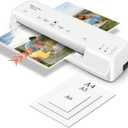 9 Inch Thermal Laminator with 40 Laminating Sheets, Small Desktop Laminator Machine for Home Office School Teachers, Hot/Cold, 3mil/5mil, Anti Jam, A4/Letter/Photos/Cards, White Laminator by Mas & Pro