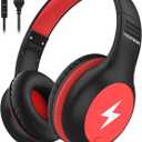 Kids Headphones Wired with Microphone, USB Type C Headphones for Kids Girls Boys with Cord/LED Lights/85/94dB Volume Limit, Portable Over Ear Headphones for School/Travel/Tablet/iPad