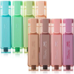 Mr. Pen- Highlighter 8 Pack, Vintage Colors, Chisel Tip Aesthetic Highlighters for School, No Bleed
