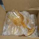 XUWAIDSGN 16 Pcs 7oz Plastic Vintage Wine Glasses Drinking Glasses Unbreakable Wedding Glassware Crystal Water Goblets Reusable Drinkware Vintage Champagne Flutes (16, Amber)