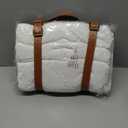 Tiny Land Picnic Blankets, 2 in1 Double Layer Waterproof Mat + Blanket, Foldable Beach Mat,Outdoor Blanket, Portable Camping Blanket, Extra Large Beach Mat, for Camping Park Beach Grass (White)