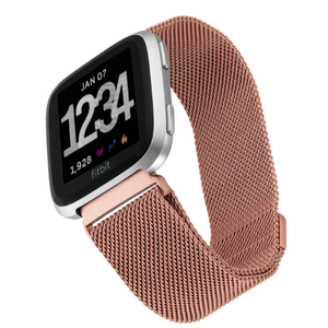 STAINLESS STEEL MESH BAND FOR USE WITH FITBIT VERSA ROSE GOLD