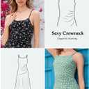 ZTC Floral Summer Dress for Women Spaghetti Strap Sleeveless A-line Dress Casual Beach Daily Wear Perfect for Vacation (White, L)