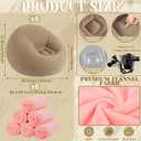 12 Pcs Bean Bag Chair Set Include 6 Inflatable Beanbag Chairs Blow up Sofa 6 Soft Fleece Sleepover Blankets with Electric Air Pump for Outdoor Movie Night Camping Reading Living Room
