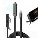 Sideways Phone Charger, 240W Fast Charging Cable, 2-in-1 Invisible Holder Charger Cable with Built-in Phone Stand for Smartphones Tablets (1Pc,C-C)