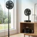 Portable Standing Oscillating Rechargeable Fan - 8" 8000mah Battery Operated USB Fans for Bedroom Quiet Remote Folding Pedestal Floor Ventilador Foldable Table Desk Room Office Camping Cruise Travel