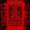 Pirate "Walk the Gangplank" Neon Sign - LED Pirate Decor, Room Decor and Unique Pirate Themed Gift for Friends (ead-Red)