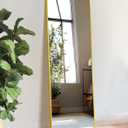 Standing Mirror Full Length Mirror,15" x 56" Large Floor Mirror with Aluminium Frame for Door Bedroom Bathroom Living Room(Gold)