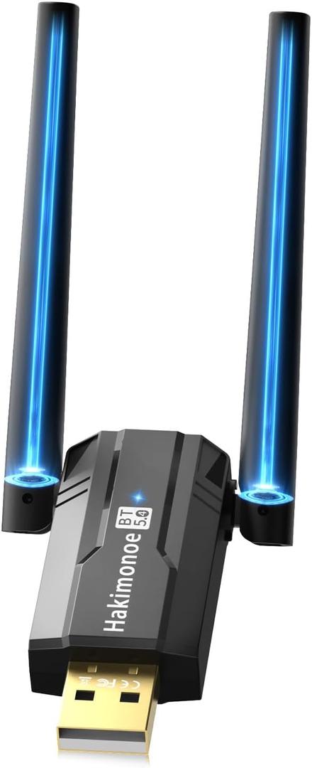 Hakimonoe USB Bluetooth 5.4 Adapter for PC Laptop, Long Range 492FT Wireless Dongle Adaptor for Windows 11 10 8.1 7 Desktop, Plug and Play Bluetooth Mouse Keyboard Headphones Speaker Game Controller