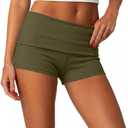 ONLYSTORY Women's Fold Over Shorts Y2K Micro Mini Shorts Elastic Waist Lounge Pajama Bottoms 2026 Summer Yoga Athletic Short, Small
