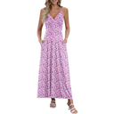 AUSELILY Womens Summer Dress 2025 Sleeveless V Neck Formal Party Evening Cocktail Long Dress with Pockets,L