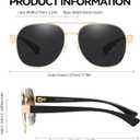 2 x LVIOE Aviator Polarized Sunglasses for Men Women Trendy Classic Retro Shades with UV400 Protection for Driving Fishing LS1204 (A1 Gold Black/Grey)