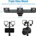 ChromLives Triple Cold Shoe Extension Mount Hot Shoe Base Adapter Extension Bar Bracket with 1/4 Screw for Tripod/Microphone/LED Light Compatible with Canon Sony Cameras…