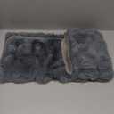 Faux Fur Sofa Cover, Rabbit Plush Couch Cover, Non-Slip Couch Covers Washable, Cosy Plush Sofa Slipcover, Furniture Protector for Armrest and Backrest (1pc/ Dark Grey /28"x28")