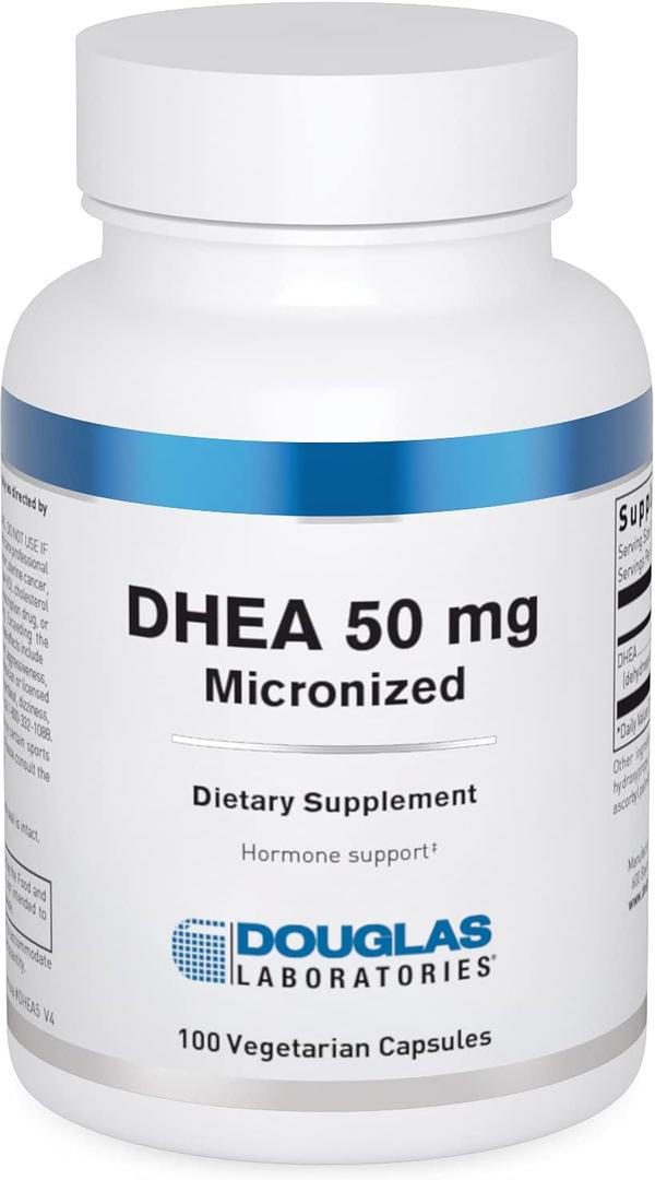 Douglas Laboratories DHEA 50 mg Capsules - Micronized - Supports Hormone Balance, Immunity, Brain, Bone Health & Metabolism* - Non-GMO - 100 Vegetarian Capsules