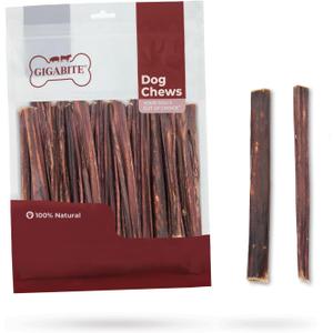 GigaBite Single Ingredient All Natural Free Range Bully Treats and Chews - Bully Sticks/Bladder Sticks/Beef Esophagus by Best Pet Supplies - Esophagus Sticks (6 Inch), Pack of 35