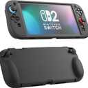 FUNDIARY Protective Skins for Nintendo Switch 2 Shell Soft Silicone Cases Protector Switch 2 Black Case Cover Grips Controller Accessories - Full-Body Protection Not Easy to Fall Off