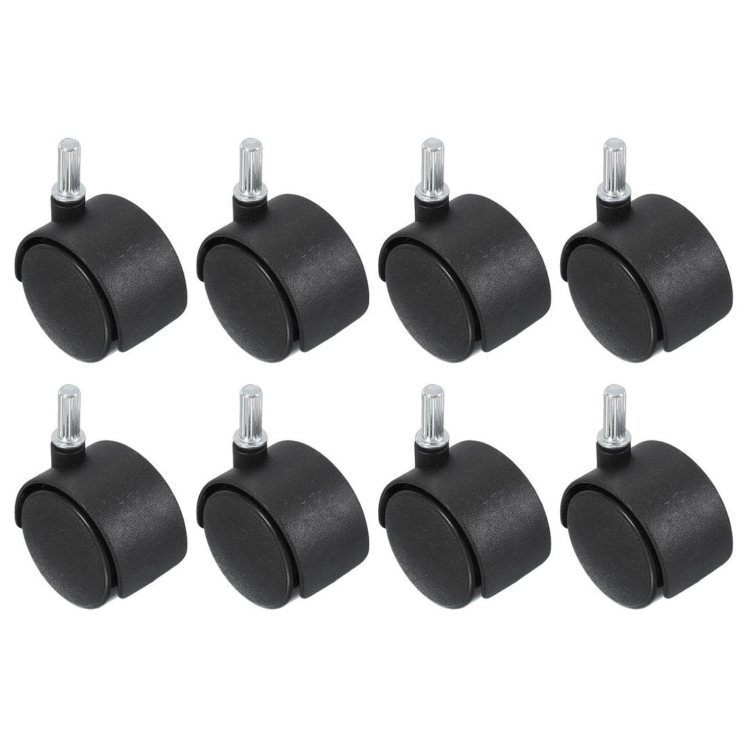 PATIKIL Office Chair Wheels Replacement 2", 8 Pcs Nylon Heavy Duty Office Furniture Casters Wheels with Universal Wheel for Hardwood Floor Carpet, Black