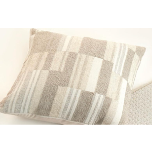 THE-TINOART Coastal Throw Pillow Cover, Denim Blue Chenille Jacquard Pillow Cover, Luxurious Geometric Pillow Cover for Farmhouse Bedroom, 20x20 Inch